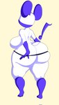 anthro big_butt breasts butt female hi_res mammal mouse murid murine rear_view rodent solo tail thick_thighs vanillabeangoat white_body