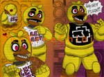 5_fingers anthro arms_bent baby beak bib_only black_eyebrows brick_wall clothing dialogue eating eating_food excited eyebrows feathers feet female female_anthro feral fingers folded_wings food heart_symbol holding_food holding_object holding_pizza machine open_beak open_mouth orange_beak pink_eyes pizza pizza_slice profanity sharp_teeth solo standing talons teeth text text_on_bib text_on_clothing thick_eyebrows thinking thought_bubble toes toothed_beak wall_(structure) white_bib wings yelling yellow_body yellow_feathers young young_female young_feral tehcreechibi five_nights_at_freddy's rammstein scottgames chica_(fnaf) animatronic avian bird chicken galliform gallus_(genus) phasianid robot 2017 artist_name character_name digital_drawing_(artwork) digital_media_(artwork) english_description english_text medibang_paint_(artwork) multiple_images pen_(artwork) shaded traditional_media_(artwork)