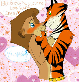 <3 ? alex_the_lion belt blue_eyes blush claws couple dreamworks duo embrace english_text eye_contact feline flirting hug imminent_kiss kissing lion madagascar male male/male mammal mane smile stripes text tiger vitaly_the_tiger whiskers
Rating: Questionable
Score: 7
User: LittlevilDragon
Date: July 27, 2014 <3 ? alex_the_lion belt blue_eyes blush claws couple dreamworks duo embrace english_text eye_contact feline flirting hug imminent_kiss kissing lion madagascar male male/male mammal mane smile stripes text tiger vitaly_the_tiger whiskers
Rating: Questionable
Score: 7
User: LittlevilDragon
Date: July 27, 2014