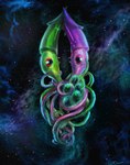 cartoon_network cephalopod cinemamind coleoid courage_the_cowardly_dog decapodiform duo egg female green_body green_skin hi_res male marine mollusk parent_(lore) parent_and_child_(lore) purple_body purple_skin red_eyes romantic romantic_couple space starmaker tentacles