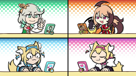 5_fingers accessory ahoge angry black_clothing black_dress black_eyes black_jacket black_shirt black_topwear blonde_hair blue_collar blue_eyes blue_headband bodily_fluids bottomwear brown_hair carrying_another cellphone closet clothed clothing collar cute_fangs dress electronics eye_contact fangs fingers fist fur gesture green_clothing green_dress green_eyes green_hair group hair hand_gesture headband hug humanoid_hands humor inner_ear_fluff jacket laugh looking_at_another looking_at_viewer midriff open_clothing open_jacket open_mouth open_topwear phone phone_grip pink_collar pink_eyes pointing pose raised_hands red_clothing red_eyes red_shirt red_topwear segmented_body sharp_teeth shirt shrug skirt smartphone smile sound_effects spiked_collar spikes sweat sweatdrop tan_body tan_skin tears teeth topwear tuft twin_sisters white_body white_bottomwear white_clothing white_dress white_fur white_hair white_inner_ear_fluff white_jacket white_shirt white_skirt white_topwear yelling yellow_body yellow_clothing yellow_fur yellow_jacket_(clothing) yellow_topwear meuol hololive hololive_en popsocket vtuber cecilia_immergreen fuwawa_abyssgard gigi_murin mococo_abyssgard animal_humanoid automaton canid canid_humanoid canine canine_humanoid dog_humanoid gremlin humanoid mammal mammal_humanoid 16:9 2026 2d_animation animated english_audio hi_res huge_filesize long_playtime sound video voice_acted widescreen sibling_(lore) sister_(lore) sisters_(lore) twins_(lore)