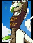 anthro balls big_balls big_penis black_sclera bodily_fluids bottomless bottomless_anthro bottomless_male clothed clothing erection eyewear front_view fur genital_fluids genitals glasses green_eyes green_penis hair horn male penis precum pupils shirt slit_pupils solo standing t-shirt tail topwear white_body white_fur white_hair psychorodent elin_(psychorodent) snatyr alpha_channel hi_res sketch