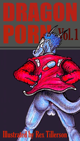 anus bottomless butt clothed clothing jacket male presenting presenting_anus smile solo tail text toony topwear yagi_b._(artist) mythology dragon mythological_creature mythological_scalie scalie character_request traditional_media_(artwork)