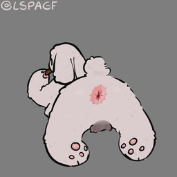 anthro anus balls darkened_balls darkened_genitalia eating genitals grey_background lying male on_front pawpads scut_tail short_tail simple_background solo tail lspagf big_fat_stinky_unwashed_sweaty_bunny_(lspagf) lagomorph leporid mammal rabbit 1:1 absurd_res hi_res