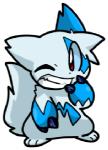 ambiguous_gender anthro black_nose blue_body blue_fur blue_sclera fur one_eye_closed open_mouth red_eyes simple_background solo tail teeth transparent_background white_body white_fur wink saya nintendo pokemon generation_3_pokemon pokemon_(species) shiny_pokemon zangoose alpha_channel low_res