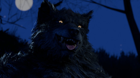 happy light male moonlight night solo star tongue tongue_out yellow_eyes lythlune rekin3d_(modeler) werewolf_the_apocalypse werecreature 16:9 3d_(artwork) blender_(artwork) blender_cycles_(artwork) digital_media_(artwork) hi_res widescreen