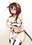 accessory animal_print big_breasts big_butt blush bodily_fluids breasts brown_hair butt cow_print female hair hair_accessory holding_breast horn huge_breasts huge_thighs lactating milk open_mouth red_eyes solo standing sweat sweatdrop thick_thighs puffywaffles konosuba:_god's_blessing_on_this_wonderful_world! yunyun_(konosuba) animal_humanoid bovid bovid_humanoid bovine bovine_humanoid cattle_humanoid horned_humanoid humanoid mammal mammal_humanoid absurd_res hi_res