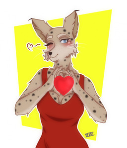 5_fingers anthro arms_bent biped black_nose black_spots blue_eyes blue_pupils blush breasts brown_line_art cheek_tuft claws cleavage closed_smile clothed clothed_anthro clothed_female clothing eyebrows eyelashes facial_tuft fangs female female_anthro finger_claws fingers fluffy_ears freckled_face freckles fur gesture heart_gesture heart_symbol light looking_at_viewer medium_breasts mouth_closed multicolored_body multicolored_fur one_eye_closed outline pupils simple_background smile smiling_at_viewer solo spots standing tan_body tan_claws tan_eyebrows tan_fur teeth thick_eyebrows tuft whiskers white_outline white_sclera white_whiskers monstergirlreality lynx_(monstergirlreality) felid feline lynx mammal 2021 colored colored_line_art digital_drawing_(artwork) digital_media_(artwork) english_description half-length_portrait hi_res lighting portrait shaded signature