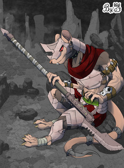 accessory anthro armor biped bone cape clothing collar furgonomics headgear helmet male melee_weapon muscular muscular_anthro muscular_male polearm rat_tail sitting skull solo studs tail tail_accessory tail_collar tail_ornament warpstone weapon komolord warhammer_(franchise) warhammer_fantasy mammal murid murine rat rodent skaven hi_res
