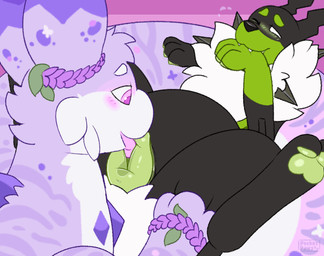 animal_genitalia animal_vulva bodily_fluids canine_genitalia canine_vulva cookie cunnilingus female feral flower food fortune_cookie fusion genital_fluids genitals long_body lying male on_back oral paws plant saliva sex vaginal vaginal_fluids vulva conditional_dnp pocketpaws nintendo palworld pocketpair pokemon riis_(aquastorm2) chillet generation_7_pokemon hybrid legendary_pokemon lycanroc pal_(species) pokemon_(species) zygarde 2d_animation animated frame_by_frame