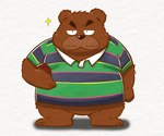 anthro brown_body brown_fur fur kemono male overweight overweight_male rugby rugby_uniform solo gatoggy kumalino sanrio roast_(kumalino) bear mammal 2022