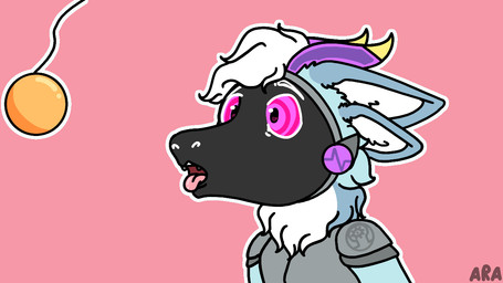 2_horns anthro armor blue_body blue_fur breath double_ears fur hair horn hypnosis machine male metal_armor metallic_body mind_control neck_tuft open_mouth panting pendulum pendulum_swing pink_background pink_eyes purple_horn ringed_eyes short_hair simple_background solo tongue tongue_out tuft white_body white_fur white_hair sammywhich protogen 16:9 2d_animation animated frame_by_frame widescreen