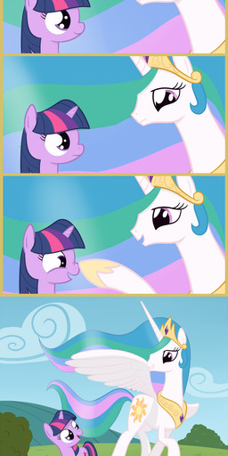 boop cloud crown cutie_mark day duo eyelashes feathered_wings feathers female feral fur grass hair headgear hill horn horseshoe multicolored_hair outside plant princess purple_body purple_eyes purple_fur purple_hair quadruped royalty shrub sky smile star sun tail two_tone_hair white_body wings young young_feral manateemckenzie friendship_is_magic hasbro my_little_pony mythology princess_celestia_(mlp) twilight_sparkle_(mlp) equid equine mammal mythological_creature mythological_equine unicorn winged_unicorn absurd_res comic hi_res