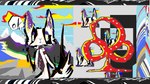 ambiguous_gender anthro border fur grey_border mountain necktie sky solo surrealism tail water white_body white_fur white_tail naircat 2013 colorful_theme digital_drawing_(artwork) digital_media_(artwork) microsoft_paint_(artwork)