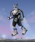 anthro armor boots clothed clothing flying footwear headgear helmet jet_pack male mascot rocketbelt shoes solo spandex sport tight_clothing rahir san_jose_earthquakes rikter_the_cyberdog canid canine canis domestic_dog husky mammal nordic_sled_dog spitz 2022 5:6 digital_media_(artwork) hi_res