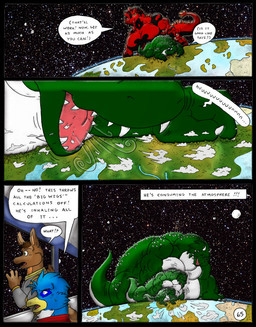 anthro big_breasts black_border body_size_growth border breasts dialogue_box female giga group growth_lines huge_breasts macro male musclegut muscular muscular_female muscular_male size_transformation space speech_bubble spikes spikes_(anatomy) text transformation dnapalmhead redsaber third-party_edit mythology avian bird dragon kangaroo macropod mammal marsupial mythological_creature mythological_scalie scalie comic english_text