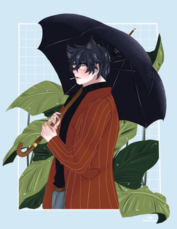 black_hair brown_eyes eyewear glasses grass hair missawkwardnutella plant short_hair smoking solo umbrella zero_(missawkwardnutella) animal_humanoid cat_humanoid felid felid_humanoid feline feline_humanoid humanoid mammal mammal_humanoid hi_res source_request unavailable_at_source