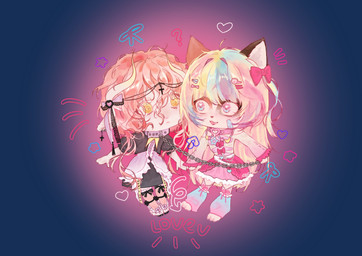accessory alternative_fashion anthro black_clothing black_dress bow_ribbon chain chibi clothing collar confusion dress duo female female/female hair_accessory hair_bow hair_ribbon j-fashion leg_warmers legwear lolita_(fashion) pink_clothing pink_dress ribbons sweet_lolita rumeru rumi_(rumeru) yusya_(loonvah) bovid canid canine caprine fox mammal sheep absurd_res alpha_channel hi_res