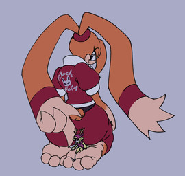 3_toes anthro balls bodily_fluids clothed clothing cum cum_on_feet duo extreme_size_difference feet female foot_fetish foot_focus foot_play genital_fluids genitals looking_back male male/female micro penis size_difference soles toes cosmikizone sega sonic_the_hedgehog_(series) betty_(foolyclod) fan_character lagomorph leporid mammal rabbit hi_res
