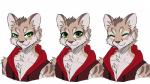 anthro countershading eyes_closed fur male solo akiya-kamikawa nekojishi studio_klondike shu-chi felid feline leopard_cat mammal prionailurus 2017 absurd_res hi_res