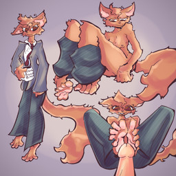 anthro bottomwear bottomwear_down brown_body brown_fur clothed clothing feet female foot_fetish foot_focus foot_play footjob fur hair humanoid_feet messy_hair pants pants_down partially_clothed pawpads paws plantigrade sex solo suit unsuscaterpillar girasol_(unsuscaterpillar) domestic_cat felid feline felis mammal absurd_res hi_res
