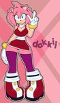 anthro breasts cleavage clothed clothing eyebrows eyelashes female fingers hair pink_hair solo thick_calves thick_leg thick_thighs wide_hips dakkii sega sonic_the_hedgehog_(series) amy_rose eulipotyphlan hedgehog mammal 2023 absurd_res digital_media_(artwork) hi_res