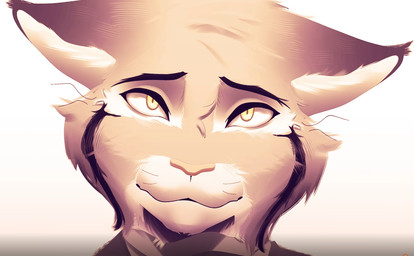 anthro black_body black_eyebrows clothing colored_fur eyebrows looking_at_viewer male screencap smile solo sweater topwear yellow_eyes enoxarts disney zootopia pawbert_lynxley canada_lynx felid feline lynx mammal portrait
