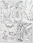 anthro dialogue extreme_size_difference football_jersey male micro shower size_difference stepped_on sweeping tail text unaware unfortunate_shrinkage blondevelvet conditional_dnp bear cheetah felid feline human mammal shrink_(disambiguation) comic english_text hi_res monochrome