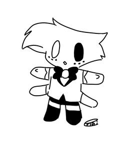 4_arms anthro chibi clothed clothing featureless_hands male multi_arm multi_limb simple_background solo white_background enaic31 hazbin_hotel hellaverse angel_dust arachnid arthropod demon spider monochrome