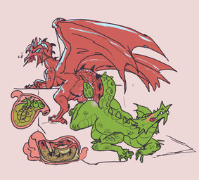 anal anal_vore big_butt blush bodily_fluids butt duo feral feral_on_feral feral_pred feral_prey green_body green_scales internal male male/male mutual_tail_in_ass mutual_tail_insertion mutual_tail_play mutual_tail_sex mutual_vore organs penetration pink_background red_body red_scales scales simple_background spade_tail stomach stomach_acid stomach_inside tail tail_fetish tail_insertion tail_play vore x-ray_view woodhouse3d mythology dragon mythological_creature mythological_scalie scalie absurd_res hi_res
