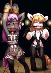 anthro bakki ball_gag bdsm black_fur blonde_hair blush bondage bound collar dominatrix equine female fur gag hair horn horse lesbian mammal my_little_pony original_character pony purple_hair red_eyes unicorn whip white_fur
Rating: Questionable
Score: 8
User: DragonRanger
Date: February 06, 2014