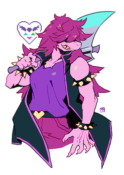 5_fingers anthro axe clothing female female_anthro fingers hair holding_axe holding_object jacket kemono pink_hair purple_clothing purple_shirt purple_topwear shirt simple_background smile solo topwear daoli deltarune undertale_(series) susie_(deltarune) scalie 2018