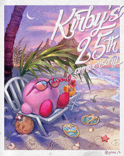 ambiguous_gender beach beverage blush chair clothing cloud coconut container cup detailed_background drinking_straw drupe_(fruit) eyewear flower food footwear fruit furniture moon night not_furry outside plant sand sandals sea seaside shell shoes silly_straw sitting solo sunglasses sunset text tree umbrella water フラン kirby_(series) nintendo king_dedede kirby mahoroa meta_knight alien waddle_dee waddling_head absurd_res english_text hi_res signature