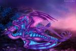 claws detailed_background duo female feral horn lying male membrane_(anatomy) membranous_wings on_back orange_eyes outside purple_body purple_scales scales sines sky star starry_sky tail twilight wings selianth mythology dragon mythological_creature mythological_scalie scalie 2018 3:2 digital_media_(artwork) hi_res