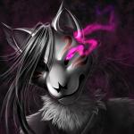 abstract_background anthro black_hair female glowing glowing_eyes hair looking_at_viewer smile solo conditional_dnp ratte legacy_(ratte) kumo_(ratte) domestic_cat felid feline felis mammal wraith 1:1 2015 bust_portrait digital_media_(artwork) portrait