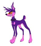 ambiguous_gender black_collar collar feral fur purple_body purple_fur simple_background solo spiked_collar spikes villainous white_background conditional_dnp labbit_(artist) canid canine canis domestic_dog mammal digital_media_(artwork) hi_res