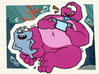 3_toes accessory anthro blue_necktie bubble duo feet feral foot_fetish grey_body holding_device looking_at_another magenta_body magenta_scales male mostly_nude navel necktie necktie_only open_mouth open_smile red_tongue smile tail teeth tickle_fetish tickling tickling_feet toes tongue underwater water patugh gameoverse glitch_productions flappers_(gameoverse) gobbles_(gameoverse) aquatic cetacean dinosaur dolphin learnosaurus mammal prehistoric_species reptile scalie toothed_whale 4:3 hi_res