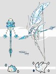 ambiguous_gender arrow_(weapon) black_eyes blue_eyes bow_(weapon) dot_eyes duo melee_weapon number ranged_weapon round_body simple_background sparkles spikes spikes_(anatomy) string weapon wings monsterofsukep arthropod 2024 absurd_res artist_name dated digital_media_(artwork) hi_res signature