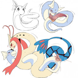 2_penises animal_genitalia animal_penis antennae_(anatomy) autofellatio blue_body blush blush_lines bodily_fluids clenched_teeth cloaca cloacal cloacal_penetration cloacal_penis cum cum_drip double_penetration dripping duo ejaculating_while_penetrating ejaculation entwined entwined_tails eyes_closed female feral fin genital_fluids genital_slit genitals gradient_antennae gradient_penis hemipenes leaking_cum light_body looking_pleasured male male/female masturbation messy motion_lines multi_genitalia multi_penis open_mouth oral oral_masturbation orgasm penetration penile penile_masturbation penis scales serpentine sex simple_background sweat tail tail_coil tail_fin tapering_penis teeth tongue vein veiny_penis shebeast nintendo pokemon dratini generation_1_pokemon generation_3_pokemon milotic pokemon_(species) 1:1 2024 colored digital_drawing_(artwork) digital_media_(artwork) hi_res sketch