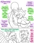 adolescent annoyed anthro bald big_breasts biped blush bone_frill breasts clothed clothed_anthro clothed_female clothing cross-popping_vein dialogue dirty_talk duo_focus ear_piercing ear_ring facial_horn fantasy_slur feathered_wings feathers female flirting freckled_breasts freckled_shoulders freckles frill_(anatomy) group hair half-closed_eyes heart_symbol hoop_ear_ring horn human_on_anthro interspecies long_hair long_tail looking_aside looking_at_another looking_at_partner male male/female markings narrowed_eyes nipple_outline nipples non-mammal_breasts non-mammal_nipples open_mouth piercing ring_piercing romantic romantic_couple short_hair smile speech_bubble spots spotted_markings strapless_clothing striped_markings stripes sweater tail talking_to_another teeth text topwear wings young arsenic_iii cavemanon_studios goodbye_volcano_high snoot_game amber_(snoot_game) anon_(snoot_game) sera_(snoot_game) trish_(gvh) ceratopsian dinosaur human mammal ornithischian prehistoric_species pterodactylus pterosaur reptile scalie triceratops 2024 4:5 comic english_text hi_res daughter_(lore) father_(lore) mother_(lore) parent_(lore)