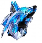 ambiguous_gender blue_eyes glowing glowing_eyes machine mecha simple_background solo teeth white_background white_body hanyoutaikyoushu zoids konig_wolf canid canine mammal robot zoid 2011 watermark