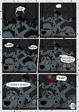 ballbusting black_ears black_nose black_spots cock_and_ball_torture dialogue falling female feral flashlight freckled_face freckles fur genital_torture grey_body grey_fur heterochromatic_ears leg_markings male markings red_helmet socks_(marking) solo speech_bubble spots text toony ventilation ventilation_shaft white_body white_fur white_spots redundantmodule 101_dalmatian_street 101_dalmatians disney dolly_(101_dalmatians) dylan_(101_dalmatians) canid canine canis dalmatian domestic_dog mammal comic english_text hi_res
