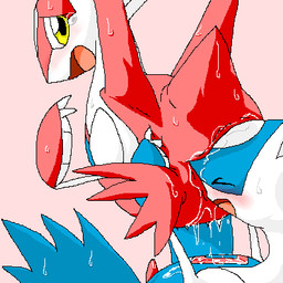 ambiguous_gender anal anal_penetration blush bodily_fluids deep_rimming duo eon_duo feral feral_on_feral genitals legendary_duo male male/ambiguous open_mouth oral penetration penis rimming sex snout_fuck sweat pasaran nintendo pokemon generation_3_pokemon latias latios legendary_pokemon pokemon_(species) 1:1 aliasing digital_media_(artwork) low_res oekaki