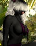 alternate_form anthro anthrofied bangs big_breasts bikini black_body black_fur breasts clothing female fur hair long_hair pink_nose solo swimwear two-piece_swimsuit white_hair oystercatcher7 third-party_edit dreamworks over_the_hedge stella_(over_the_hedge) mammal mephitid skunk hi_res photo_manipulation photomorph