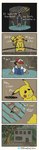 animated anthro ash_ketchum black_hair bodily_fluids bradley_colins clothing comic danger duo english_text fur generation_1_pokemon hair hat headgear headwear hi_res human humor male mammal nintendo peril pikachu pokemon pokemon_(species) teardrop tears text yellow_body yellow_fur