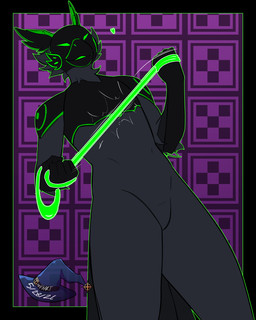 dominant machine male neon rope tayir trevhart avian bird protogen robot green absurd_res hi_res