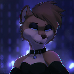anthro armwear bell bell_collar black_clothing black_collar black_dress black_gloves black_handwear blue_eyes blurred_background brown_body brown_ears brown_fur brown_hair clothed clothing collar crossdressing dress elbow_gloves eyebrows eyelashes femboy fur gloves hair handwear male night smile solo tan_body tan_ears tan_face tan_fur urban_background kitmurade sanny_(character) mammal mustelid otter 1:1 hi_res signature