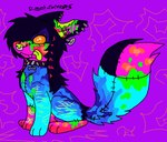 :3 ambiguous_gender animal_print autopsy_scar bone collar coontail_hair countershade_face countershade_fur countershade_tail countershading ear_piercing eyelashes facial_piercing feral feral_with_hair fur hair keychain leopard_print markings nose_piercing piercing scar self-harm_scars sitting solo sparklefur spiked_collar spikes stitch_(sewing) striped_body striped_fur striped_markings striped_tail stripes tail tail_markings tongue tongue_out jackrabbit_(artist) gummy_(jackrabbit) canid canine fox mammal undead zombie 2025 digital_media_(artwork) microsoft_paint_(artwork)