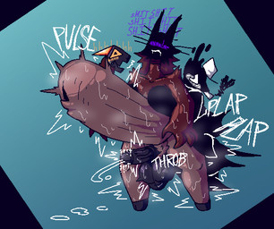 abdominal_bulge ambiguous_gender anthro arm_tuft ball_sag balls belly_tuft big_balls big_hands big_penis blush bodily_fluids breast_grab breasts cigarette clothing drooling duo flared_penis genital_fluids genitals gynomorph gynomorph/ambiguous hair hand_on_breast hat headgear headwear hooves horn huge_balls huge_penis hyper hyper_balls hyper_genitalia hyper_insertion hyper_penis intersex intersex/ambiguous larger_gynomorph larger_intersex larger_penetrated living_tail long_ears long_hair motion_lines musk musk_cloud musky_armpit musky_balls musky_body musky_breasts musky_butt musky_penis obscured_face onomatopoeia overweight overweight_ambiguous overweight_gynomorph overweight_intersex penetration penis penis_size_difference precum precum_on_ground precum_squirt pubes saliva shadowed_face shocked short_stack shoulder_tuft size_difference small_dom_big_sub smaller_ambiguous smoke smoke_heart sound_effects stretch_marks sweat tail tail_head text throbbing throbbing_balls throbbing_penis tuft unusual_anatomy unusual_tail vein veiny_balls veiny_penis whiskers felineflustered seven_(felineflustered) sixex_(felineflustered) tj_(felineflustered) bovid caprine cryptid domestic_cat felid feline felis goat hybrid mammal shadow_creature nonbinary_(lore) trans_(lore) trans_woman_(lore)