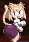 :3 anthro big_butt blonde_hair butt clothed clothing female female_humanoid hair looking_at_viewer open_mouth red_eyes short_stack simple_background solo thick_thighs topwear superbinario tsukihime type-moon neco-arc animal_humanoid cat_humanoid felid felid_humanoid feline feline_humanoid humanoid mammal mammal_humanoid neco_spirit digital_media_(artwork) hi_res